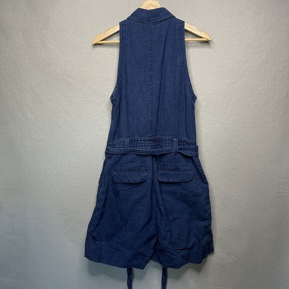 Banana Republic 6 Linen Cotton Blend Button Front Camp Romper - Picture 6 of 9